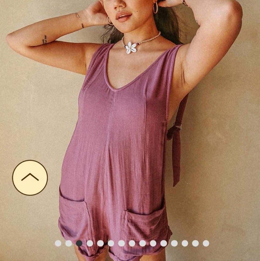 Women's Purple Sleeveless Romper